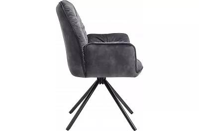 Chaise pivotante en velours noir vintage