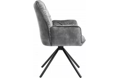 Chaise pivotante en velours gris vintage