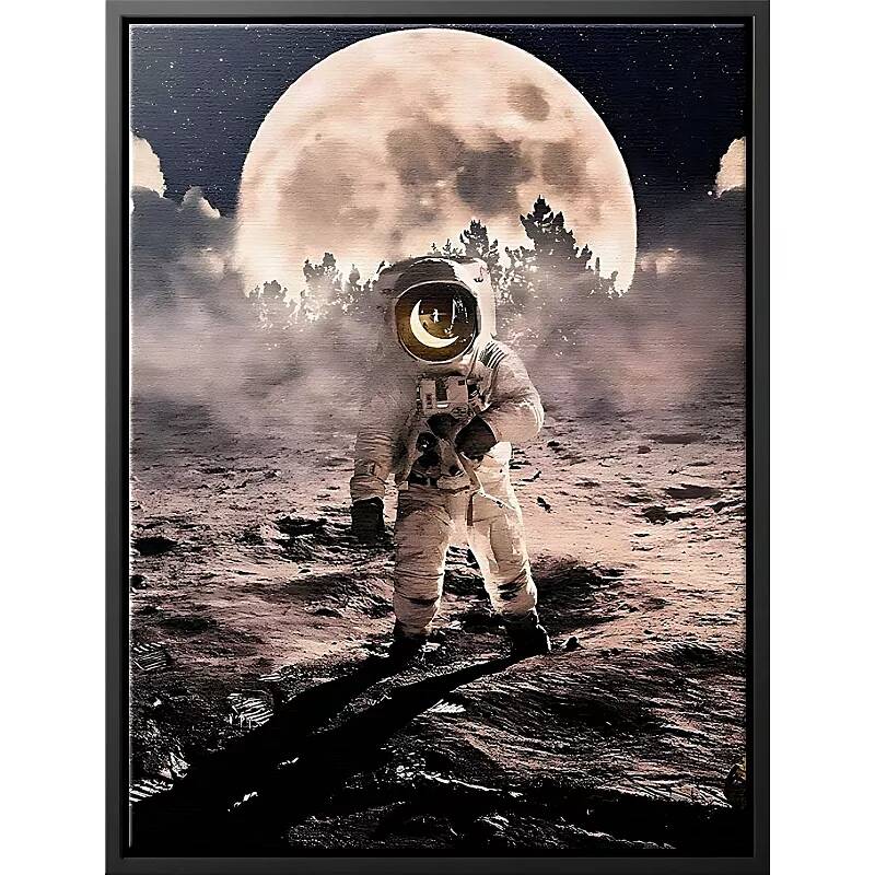Tableau sur toile Astronaute noir