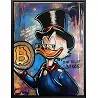 Tableau sur toile Donald Duck Bitcoin noir