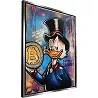 Tableau sur toile Donald Duck Bitcoin argent antique