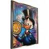 Tableau sur toile Donald Duck Bitcoin doré antique