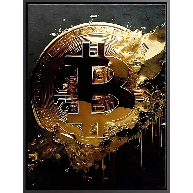 Tableau sur toile Bitcoin Pur noir