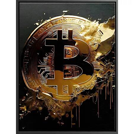Tableau sur toile Bitcoin Pur noir