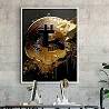 Tableau sur toile Bitcoin Pur doré antique