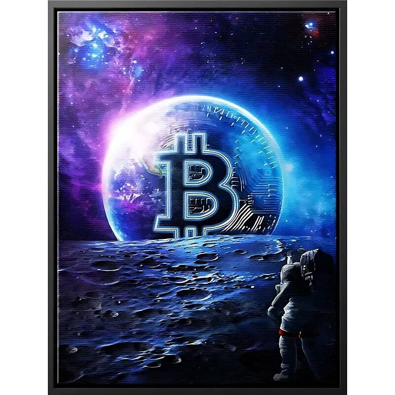 Tableau sur toile Bitcoin Twilight noir