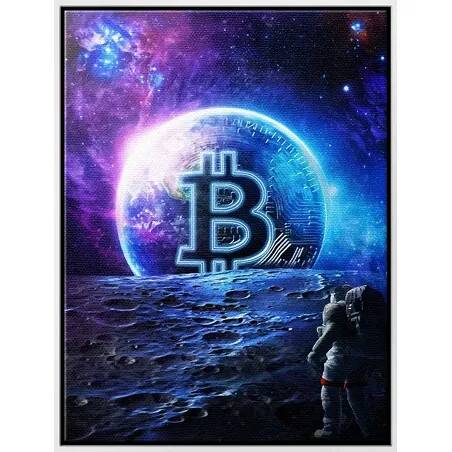 Tableau sur toile Bitcoin Twilight blanc