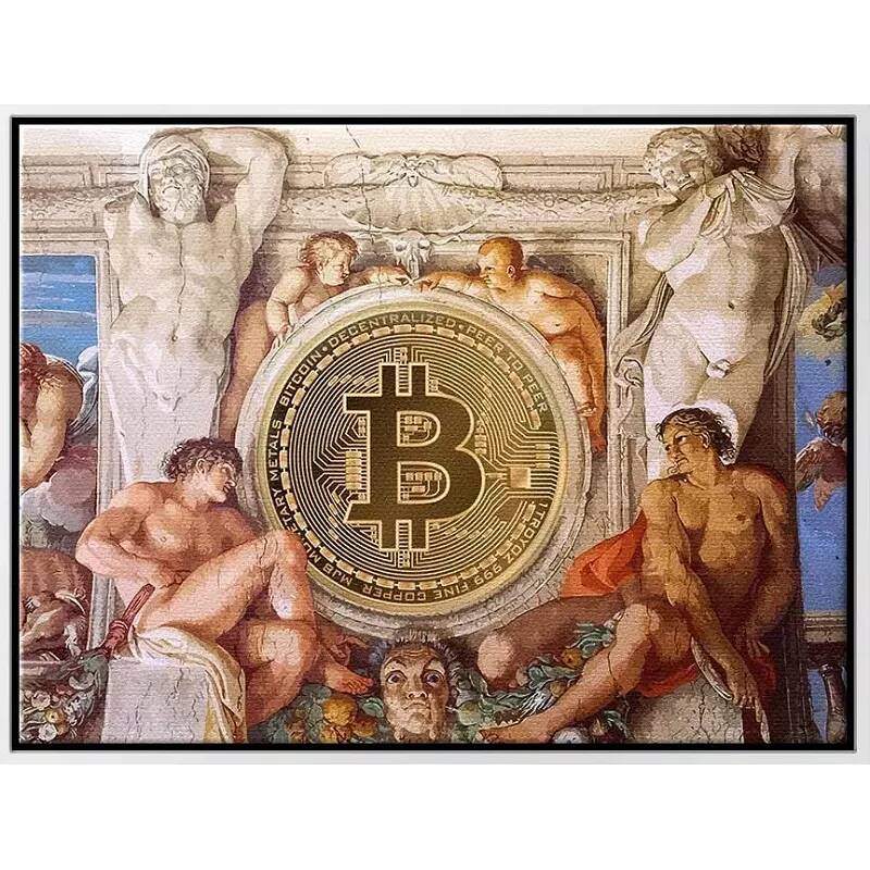 Tableau sur toile Bitcoin Sculpture blanc
