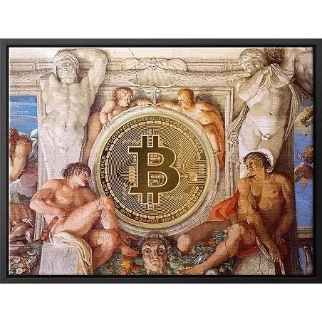 Tableau sur toile Bitcoin Sculpture noir