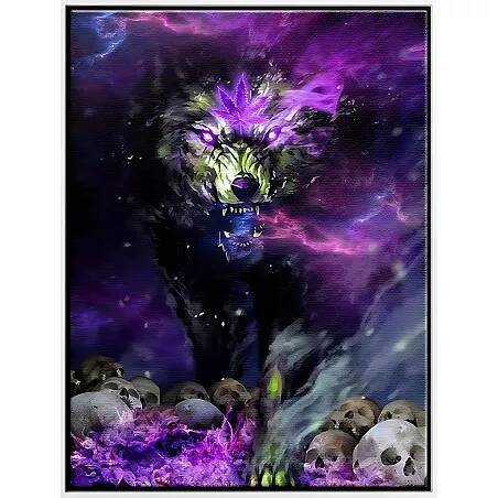 Tableau sur toile Weed Loup blanc
