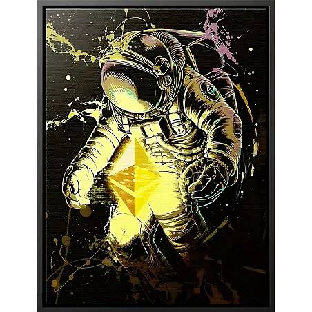 Tableau sur toile Ethereum Astronaute noir