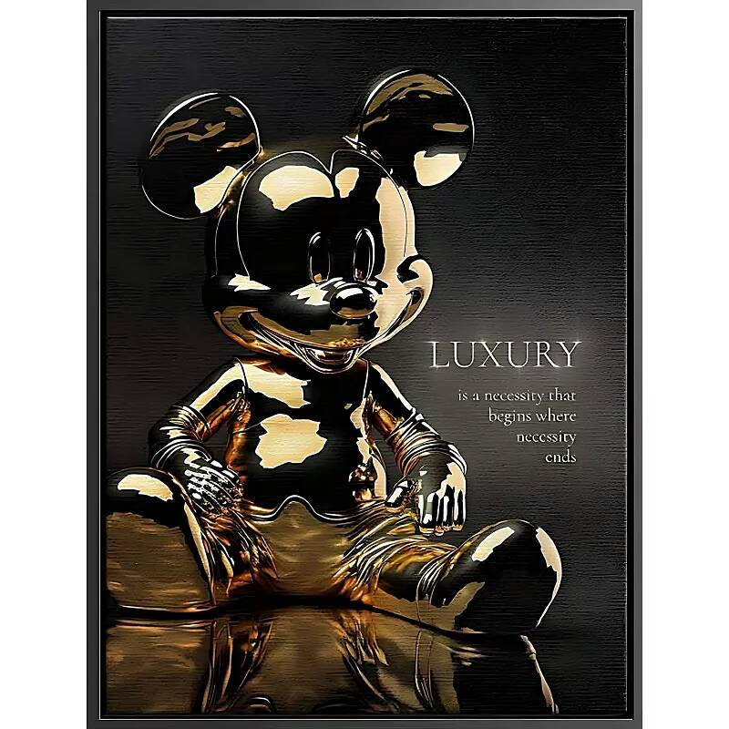Tableau sur toile Mickey Luxe noir
