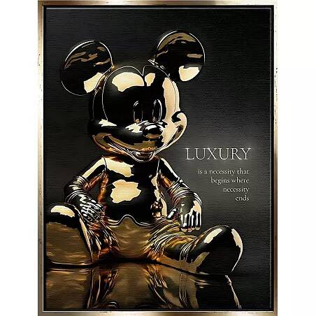 Tableau sur toile Mickey Luxe doré antique