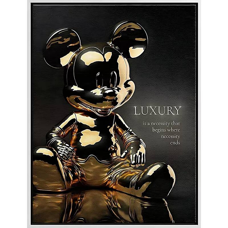 Tableau sur toile Mickey Luxe blanc