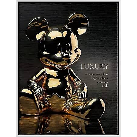 Tableau sur toile Mickey Luxe blanc