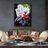 Tableau sur toile Pixou Joker noir