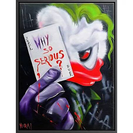 Tableau sur toile Pixou Joker noir