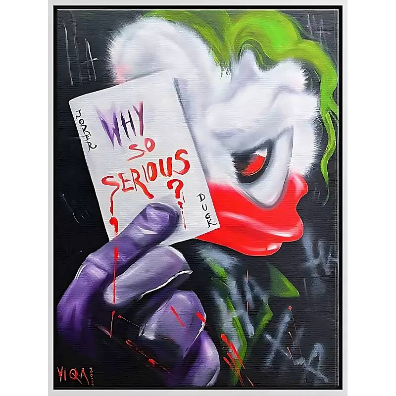 Tableau sur toile Pixou Joker blanc