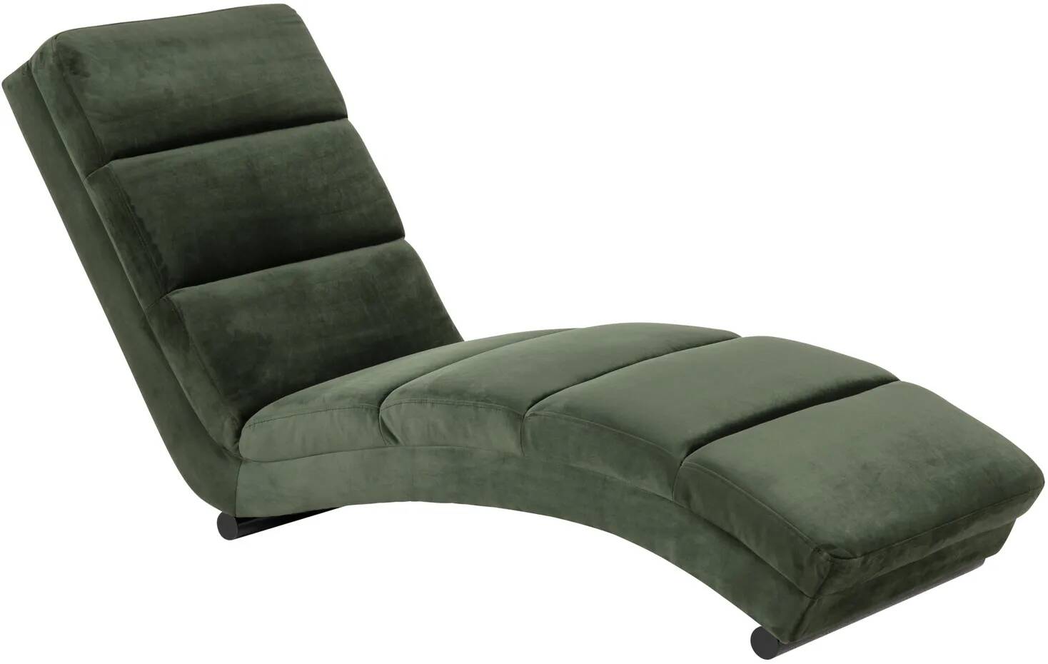 Chaise longue de relaxation incurvé velours vert foncé