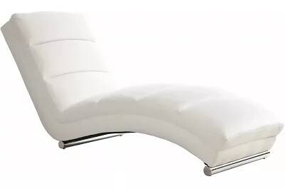 Chaise longue de relaxation incurvé en simili cuir blanc