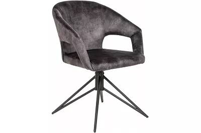 Set de 2 chaises pivotantes en velours gris