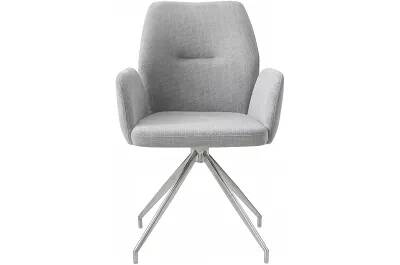 Chaise pivotante en tissu texturé gris clair