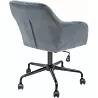 Chaise de bureau design en velours matelassé gris