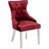 Set de 2 chaises en velours capitonné rouge