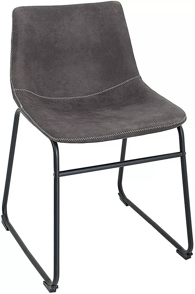 Set de 2 chaises en microfibre gris vintage