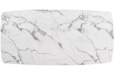 Table basse design aspect marbre blanc et acier doré L130