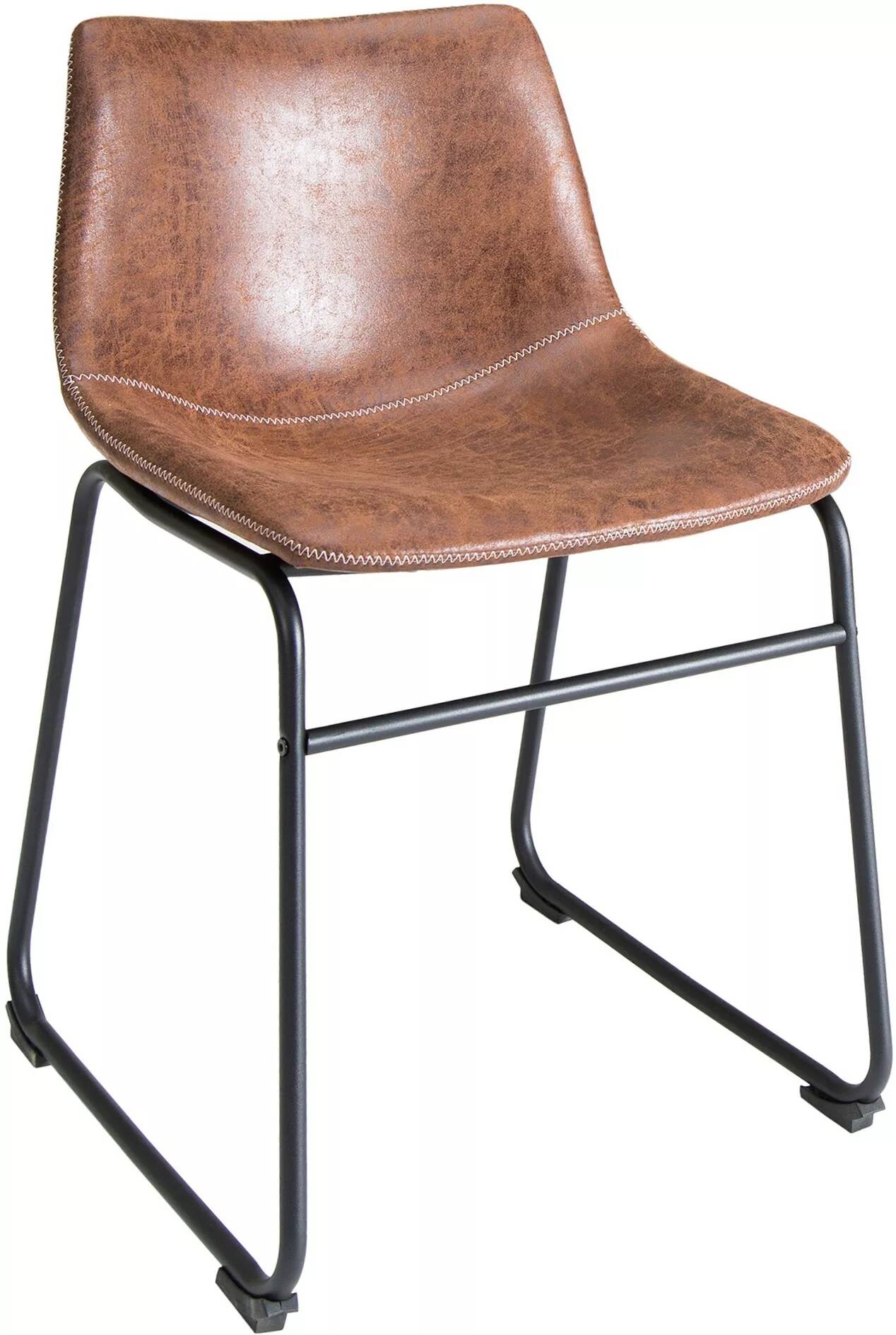 Set de 2 chaises en microfibre marron vintage