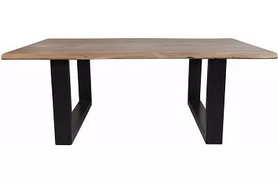 Table basse bords d'arbres en bois acacia et acier noir