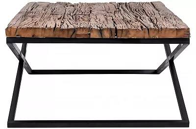 Table basse en bois recyclé et acier noir