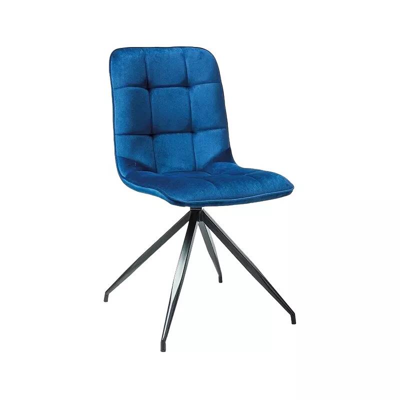 Set de 2 chaises en velours matelassé bleu