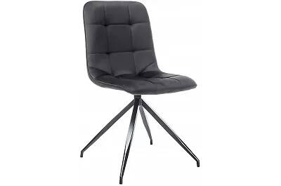 Set de 2 chaises en velours matelassé noir