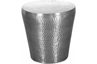 Table d'appoint design en aluminium argenté