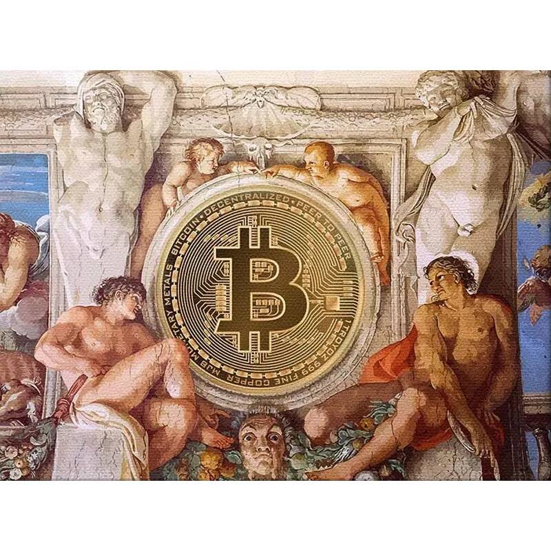 Tableau sur toile Bitcoin Sculpture