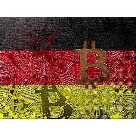 Tableau sur toile Bitcoin Drapeau Allemagne