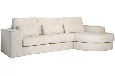 Canapé d'angle 3 places design en chenille blanc