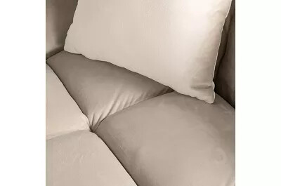 Canapé d'angle design en velours matelassé quartz kaki