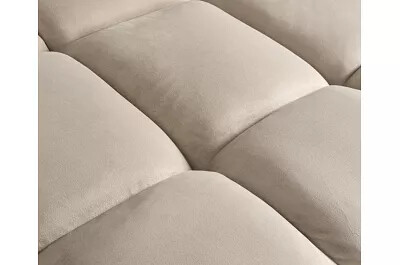 Canapé d'angle design en velours matelassé quartz kaki
