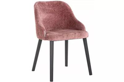 Chaise en tissu chenille rose