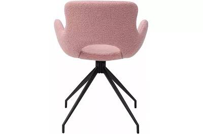Chaise pivotante en tissu bouclé rose