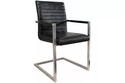 Set de 2 chaises en simili cuir matelassé noir vintage
