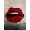 Tableau sur toile Lips Roses Rouges