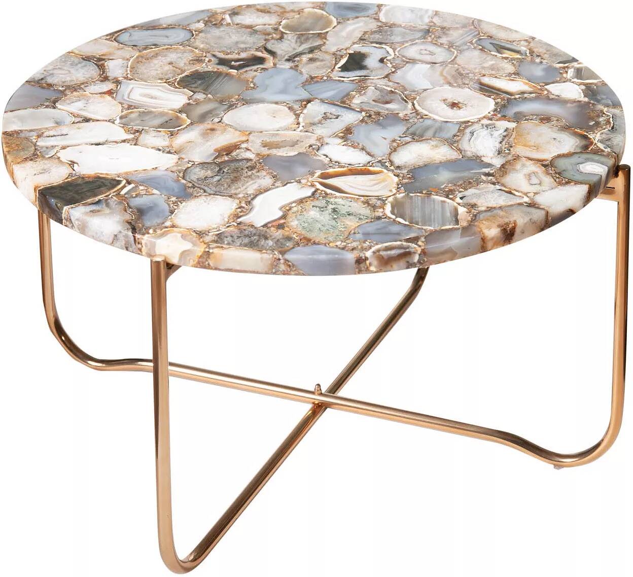 Table basse design en agate et métal doré