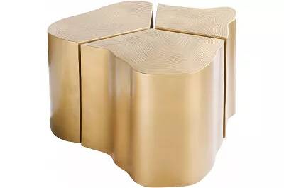 Set de 3 tables d'appoint design en métal doré L80