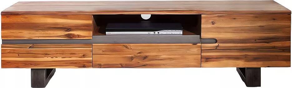 Meuble TV en bois acacia massif 1 porte et 3 tiroirs