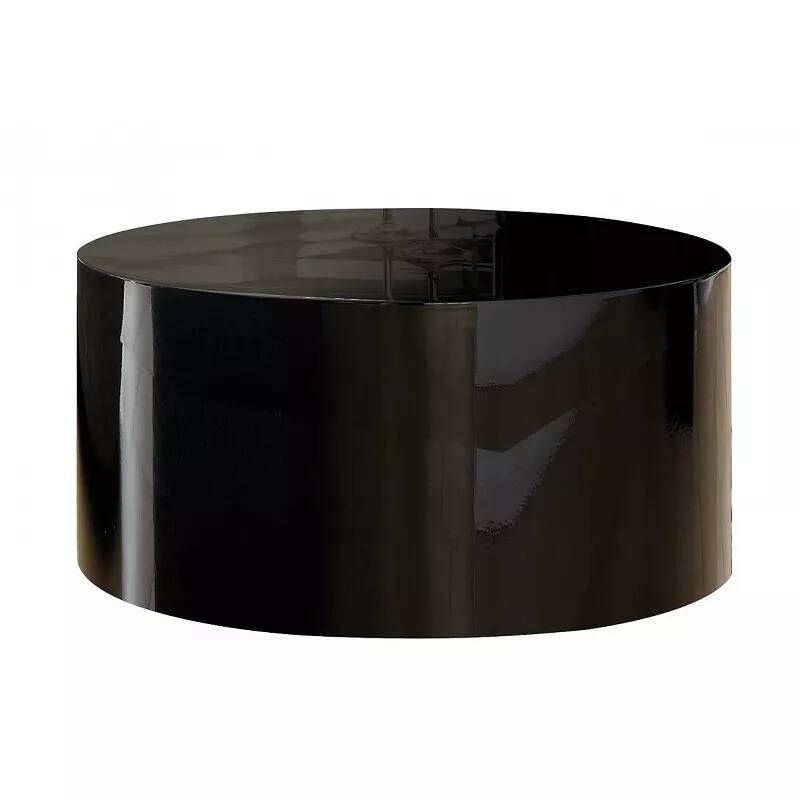 Table basse design noir laqué Ø60