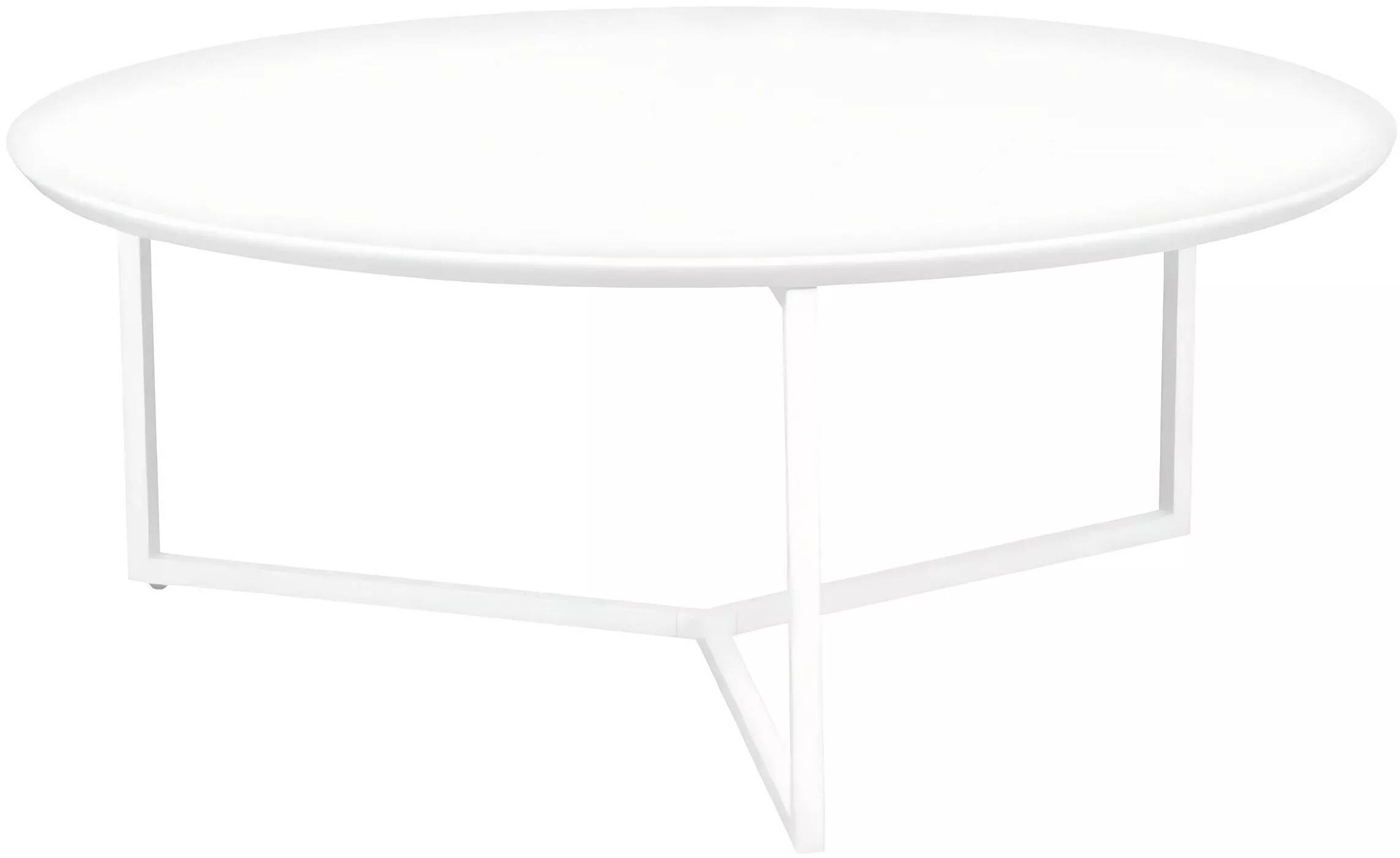 Table basse design blanc mat et acier blanc